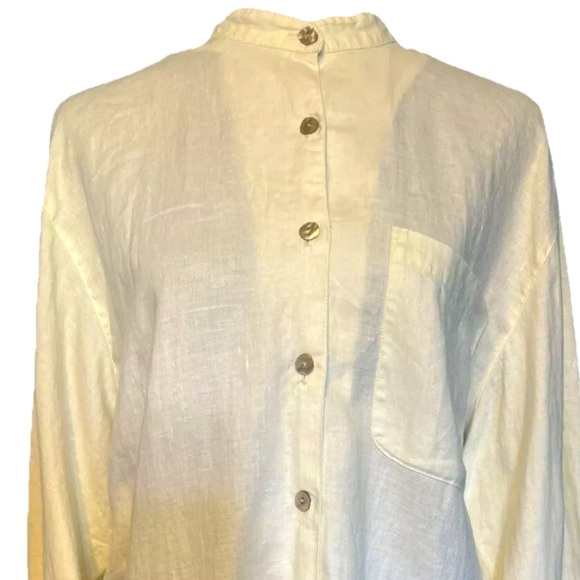 Vintage Rafaella Cream 100 % Linen Shirt - Picture 1 of 6